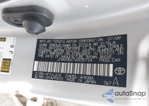 2010 Toyota Prius Iv из США, поврежденный, VIN JTDKN3DU7A0030154